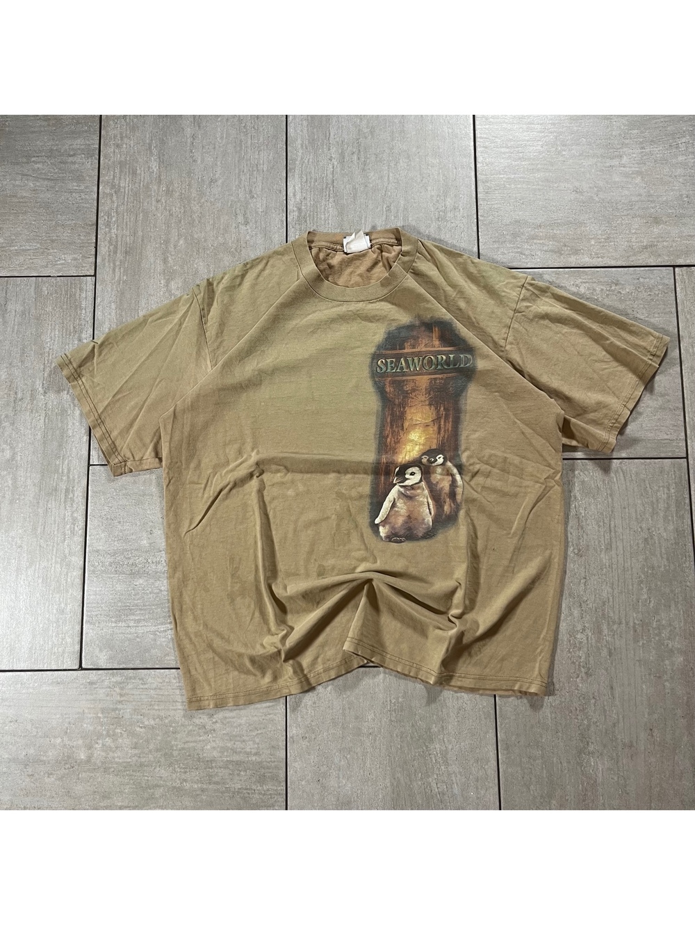 Vintage Lee Seaworld Graphic T-Shirt Brown Cotton
